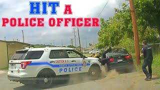 GANG Member HIT a Police Officer During the Chase. High Speed Police Pursuits & Activity.