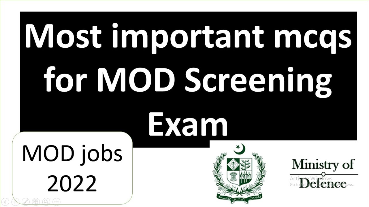 Mod Jobs mod important mcqs for screening exam | mod jobs 2022 | www ...