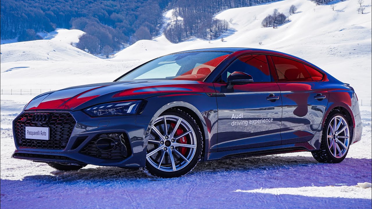 SNOW FUN! 2023 Audi RS5 Sportback (450HP) - Acceleration Sound  