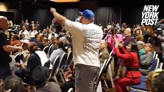 Man dragged from Hillary Clinton event after screaming about Bill visiting Jeffrey Epstein’s island