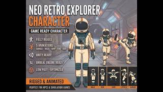 NEO RETRO EXPLORER — Game Ready Stylized 3D Sci-Fi Character