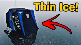 I NEVER Should've Gone Ice Fishing In DANGEROUSLY Warm Weather!! (THIN ICE)