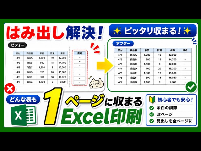 Solve the overflow problem!] Excel printing that fits any table on
