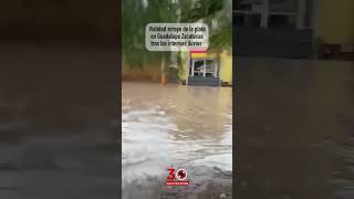 Así se encuentra la vialidad arroyo de la plata en #Guadalupe, #Zacatecas tras las intensas ,#lluvia
