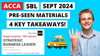 ACCA SBL September 2024 - 4 key takeaways from the pre-seen materials to help you pass the exam!