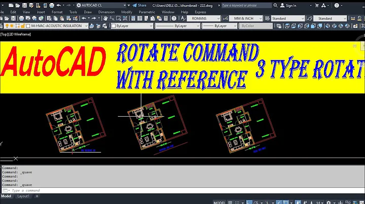 Rotate command with a reference point| How to rotate in autocad#autocad