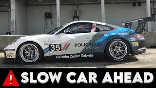 CLOSE CALL WITH ANOTHER RACE CAR || Porsche 911 GT3 Cup @ CTMP