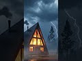 Heavy Rain Roof 🪵 Stormy Cabin Vol.8 | Crackling Hearth | Anxiety Relief