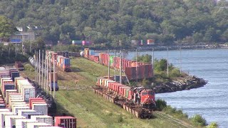 Big CN Stack train 120 Yarding Train at Rockingham Yard  - Fairview Junction