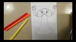 How to draw a cloud vomiting a rainbow