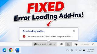 Fixed Error Loading Add ins In Excel, Word and Office Tools