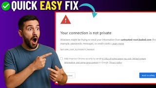 How to Fix Your Connection is Not Private Error in Google Chrome (2025) | Easy Trick