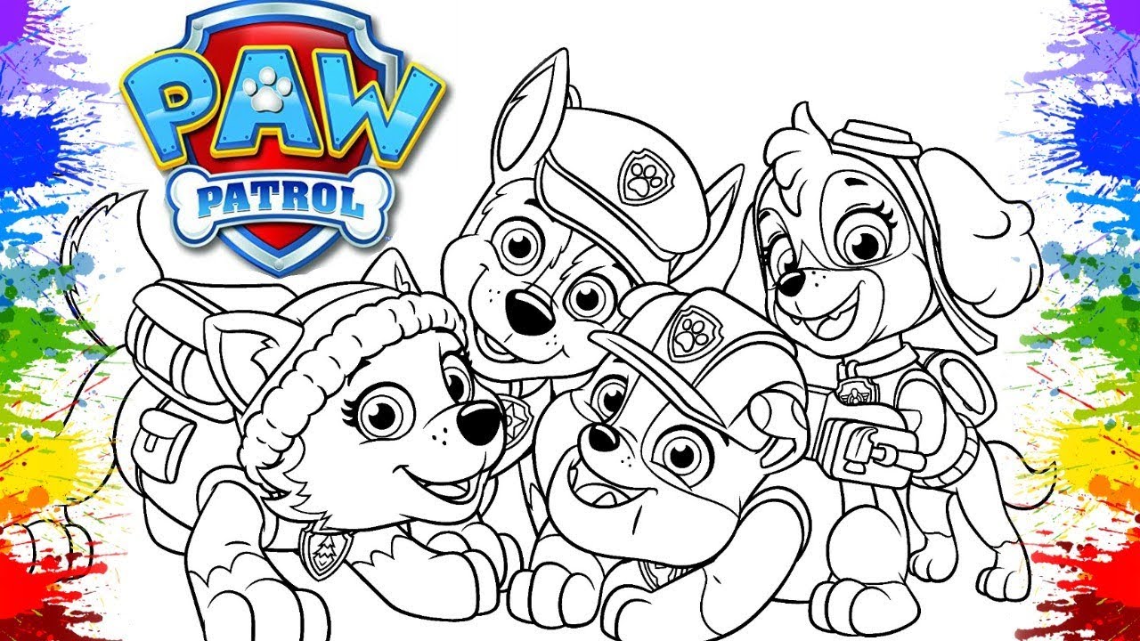 Desenhos para colorir da Patrulha Canina para descarregar - PAW