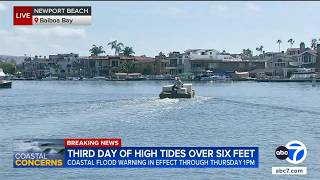 3rd day of high tide reaches over 6 feet in Newport Beach's Balboa Bay