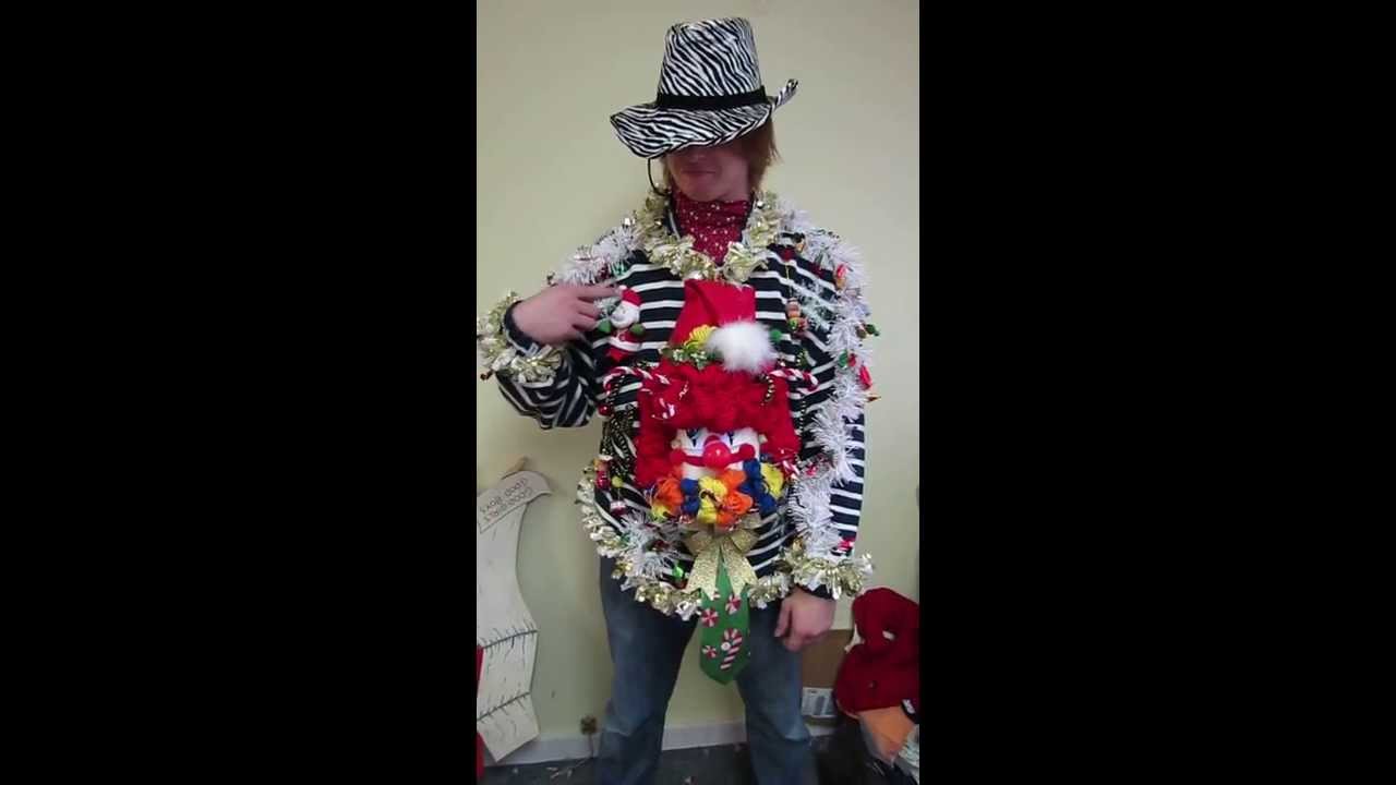 Santa Claus Evil Twin Clown Claus Tacky Ugly Christmas Sweater, Light