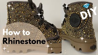 BLING your SHOES with RHINESTONES and GLITTER upcycle project