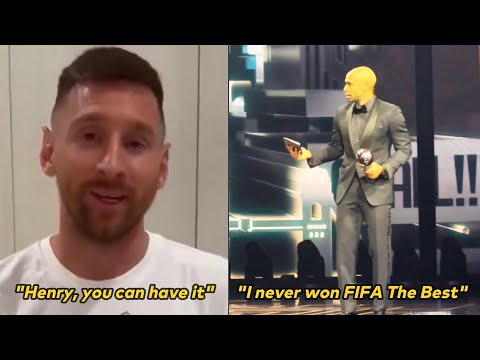 Messi reaction to Thiery Henry taking his FIFA The Best 2023 Award