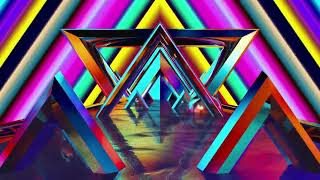 4K Abstract Fast Moving Neon Triangle light Tunnel Metallic Color Screensaver Background Video
