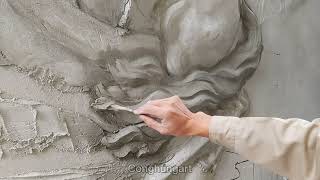 The detailing of the horse's tail with sand cement is amazing