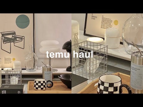 huge temu haul 🤍 aesthetic room decors + kitchen finds 🖤✨