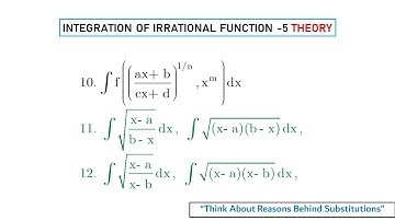 INTEGRATION OF IRRATIONAL FUNCTION -5 THEORY     #irrationalfunction  #JEEMATH #JEEADVANCED