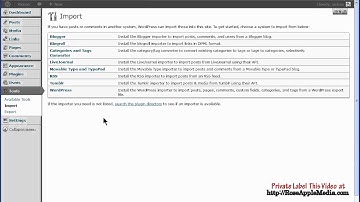 WordPress 3.4 Import Tools Settings