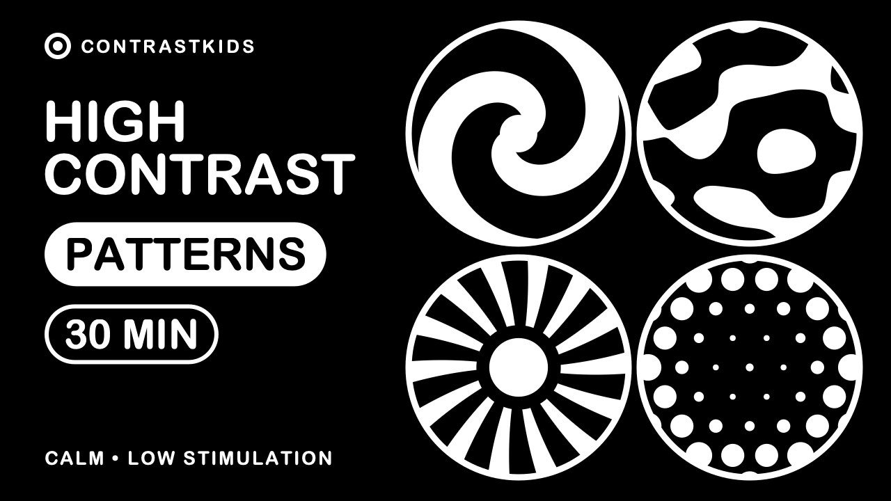 30 Min Black & White Patterns for Babies | Calm, Low Stimulation High ...