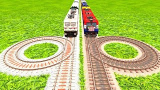 CRAZY TRAINS CROSSING ON DOUBLE TWISTED RAILWAY TRACKS|Train Simulator 2024|Raikworks Eaditer| screenshot 4