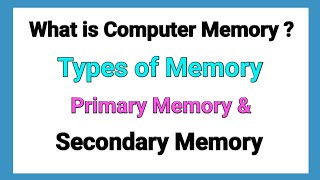 What is Computer Memory in Tamil | Types of Computer Memory | Primary Memory | Secondary Memory