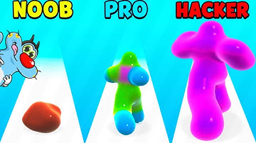 Noob vs Pro vs Hacker | In Blob runner 3D with Oggy Jack And Bob | Aboutgamer