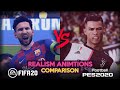 FIFA 20 vs PES 2020 | Realism Animations Comparison | RetroGAMEz