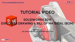 21. MEC132 - Exploded Drawing and Bill of Material in SolidWorks