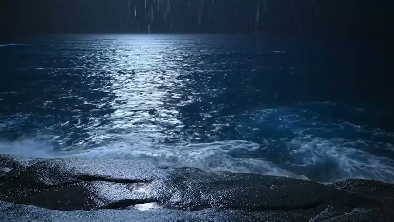 Stormy Dark Ocean with Heavy Rain Sounds | 8 Hours White Noise for Deep Sleep