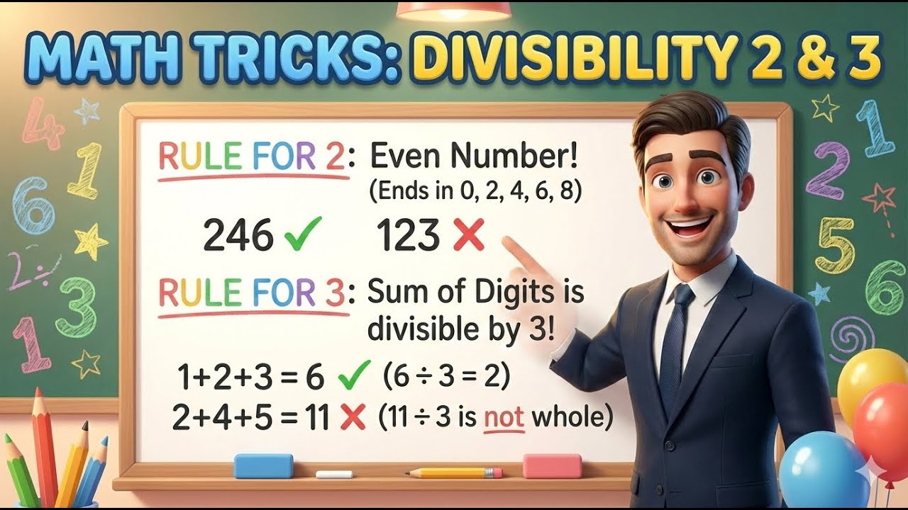Divisibility Rule of 2 & 3 | Easy Tricks with Examples | Math Basics