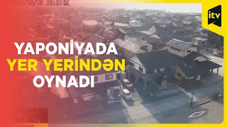 Yaponiyada dəhşətli zəlzələnin anbaan görüntüsü