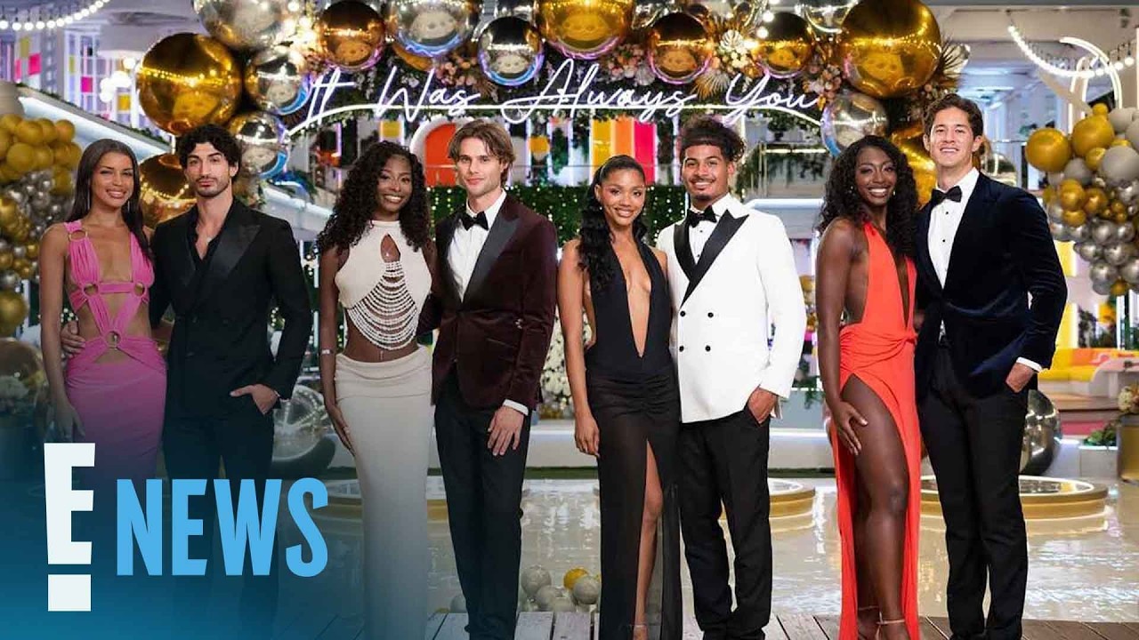 Love Island USA Season 8 winners Bryce Dettloff and Trinity Tatum celebrating their finale win