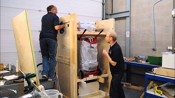 GDS Staff packing their 1MN Testing Load Frame