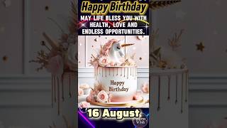 16 August Birthday Wishes   Happy Birthday Song happybirthday august birthdaystatus shorts