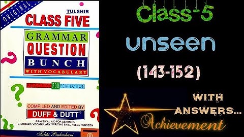 Duff and dutt class-5 Unseen page 143-152 #duff&dutt #questionbunch #class5 #target2023