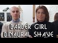 barber girl complete shave with massage binaural asmr no talking