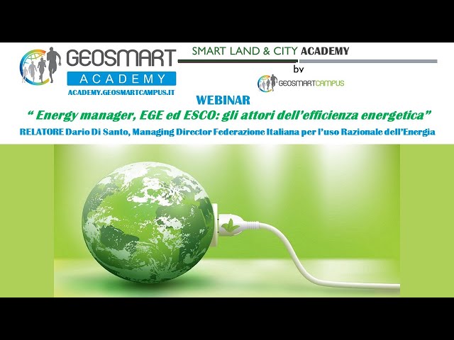 Webinar "Energy manager, EGE ed ESCO: gli attori dell’efficienza energetica" by Dario Di Santo