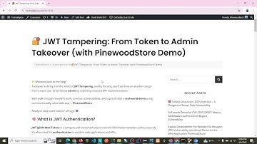 🔐 JWT Tampering  From Token to Admin Takeover with PinewoodStore Demo