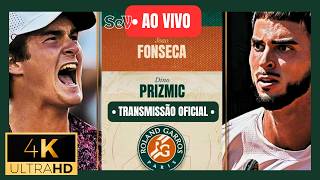 JOÃO FONSECA X DINO PRIZMIC AO VIVO COM IMAGENS - ROLAND GARROS AO VIVO