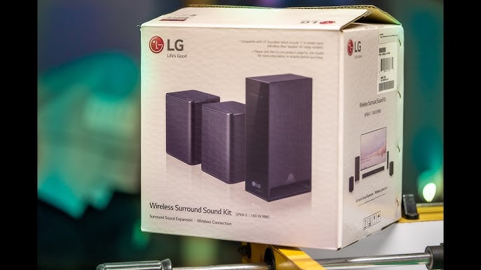 LG SKP8-S wireless surround sound speakers unboxing & review - YouTube