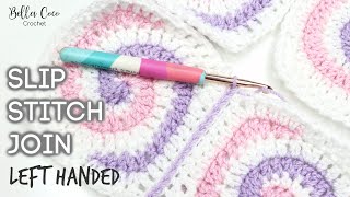 LEFT HANDED CROCHET: HOW TO JOIN CROCHET WITH A SLIP STITCH | Bella Coco Crochet