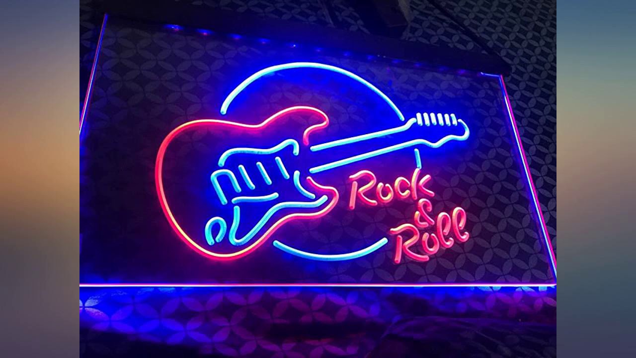 ADVPRO Rock & Roll Electric Guitar Band Room Music Dual Color LED Neon Sign Red & review