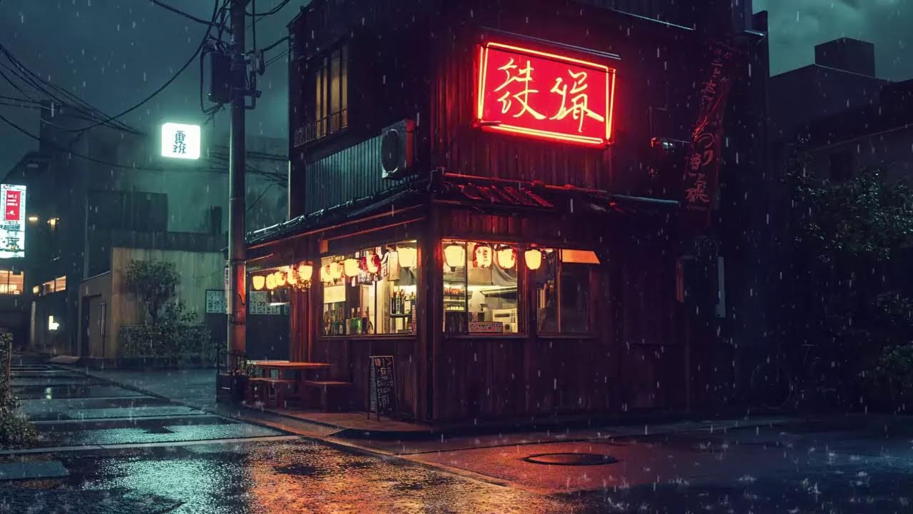 Japanese Night Rain 🌙 Peaceful Lofi Hip Hop for Study & Sleep