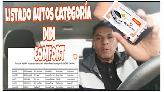 LIST OF DIDI cars in the comfort category #didi screenshot 4