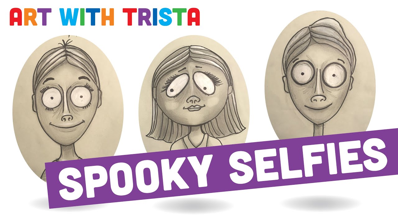 Spooky Selfies - Tim Burton Inspired Halloween Self Portrait Art Lesson -  Art With Trista - Youtube