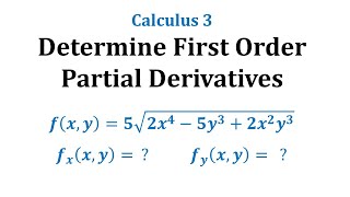 Determine the First Order Partial Derivatives of a Function of Two Variables:  Square Root